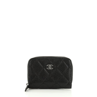 Chanel CC Zip Coin Purse Quilted Caviar Small