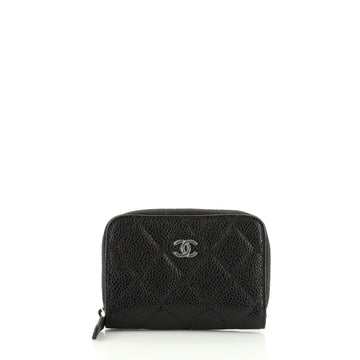 Chanel CC Zip Coin Purse Quilted Caviar Small