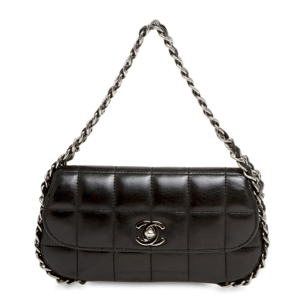 Chanel Multi Chain Handbag Square Quilt Leather Small 529