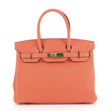 Hermes Birkin Handbag Orange Togo with Gold Hardware 30