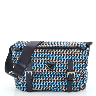 Prada Messenger Bag Printed Tessuto Small