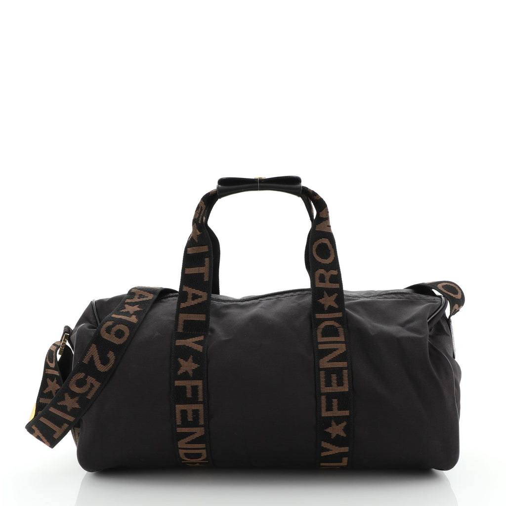 Fendi Kid's FF Allover Duffle Bag With Text Logo