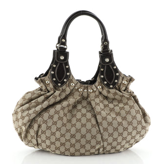 Gucci Pelham Shoulder Bag Studded GG Canvas Medium