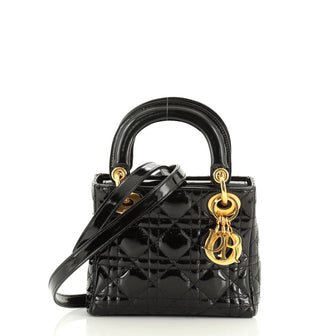 Christian Dior Lady Dior Bag Cannage Quilt Patent Mini