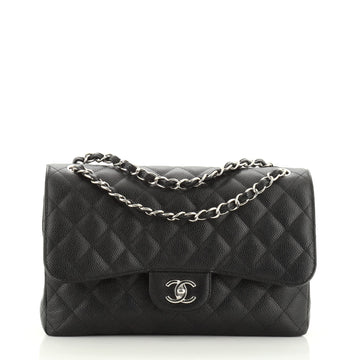 Chanel Classic Double Flap Bag Quilted Caviar Jumbo