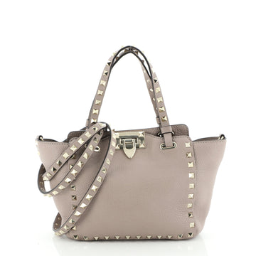 Valentino Rockstud Tote Pebbled Leather Mini