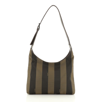 Fendi Vintage Pequin Zip Hobo Canvas Small