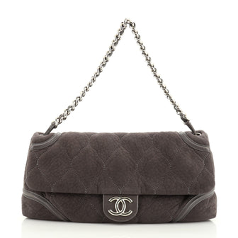 Chanel Rodeo Drive Flap Bag Quilted Microsuede Large