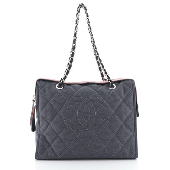 Chanel Stretch Spirit Bowler Quilted Denim Large