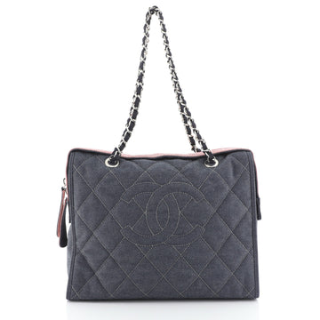 Chanel Stretch Spirit Bowler Quilted Denim Large