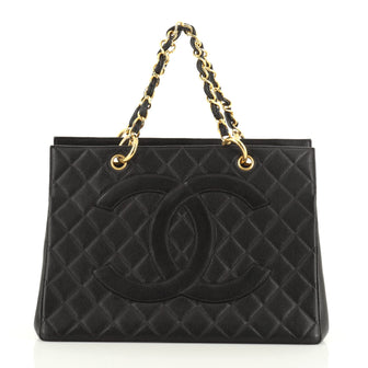 Chanel Vintage Grand Shopping Tote Quilted Caviar