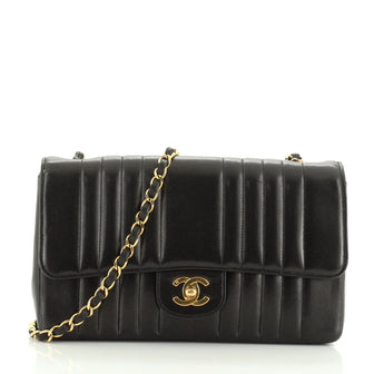 Chanel Vintage CC Chain Flap Bag Vertical Quilt Lambskin Small