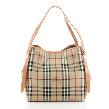 Burberry Canterbury Tote Haymarket Coated Canvas Small