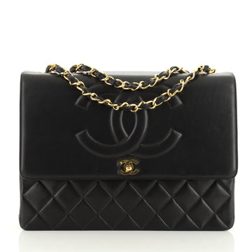 Chanel Vintage CC Flap Shoulder Bag Quilted Lambskin Large
