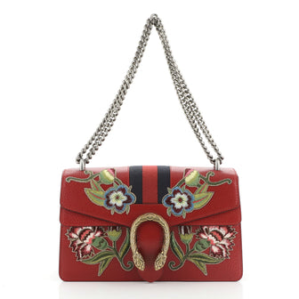 Gucci Web Dionysus Bag Embroidered Leather Small