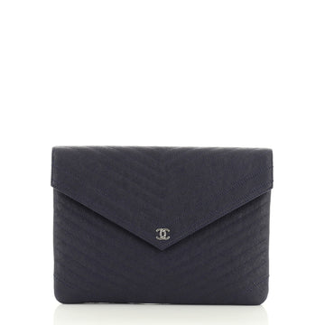 Chanel Statement Pouch Chevron Caviar Small