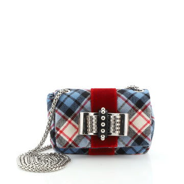 Christian Louboutin Sweet Charity Crossbody Bag Tartan Tweed Mini