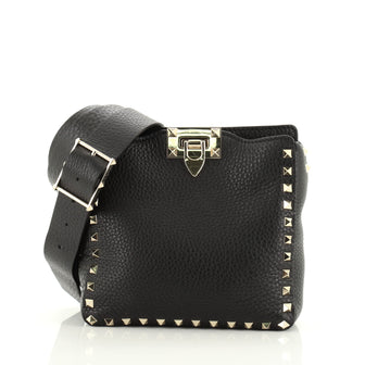 Valentino Rockstud Flip Lock Messenger Bag Leather Mini