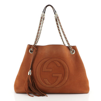 Gucci Soho Chain Strap Shoulder Bag Nubuck Medium