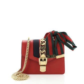 Gucci Sylvie Chain Shoulder Bag Printed Leather Mini