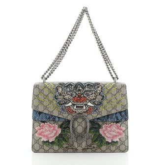 Gucci Dionysus Bag Embellished GG Coated Canvas with Python Medium