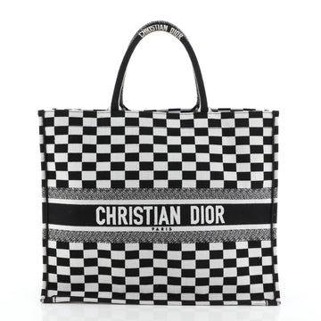 Christian Dior Book Tote Check Canvas