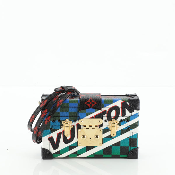 Louis Vuitton Petite Malle Handbag Limited Edition LV Cafe Woven Canvas