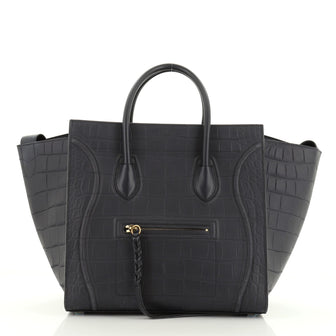 Celine Phantom Bag Crocodile Embossed Leather Medium