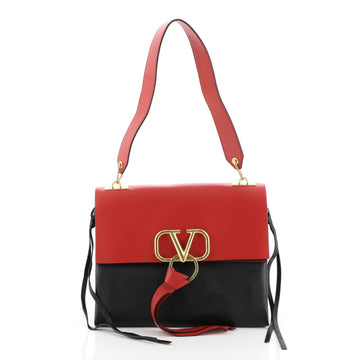 Valentino V-Ring Shoulder Bag Leather Medium