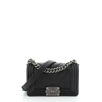Chanel Boy Flap Bag Chevron Calfskin Small