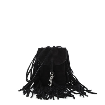 Saint Laurent Anita Flat Fringe Crossbody Bag Suede Mini