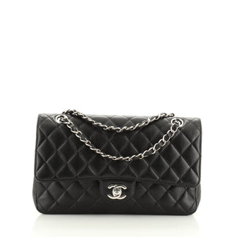 Chanel Classic Double Flap Bag Quilted Caviar Medium