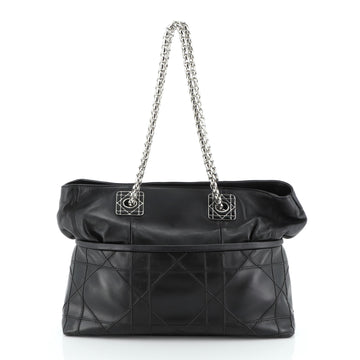 Christian Dior Granville Chain Tote Cannage Quilt Leather Large