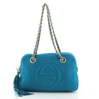 Gucci Soho Chain Zip Shoulder Bag Nubuck Small
