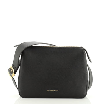 Burberry Helmsley Crossbody Bag Leather with House Check Canvas Small