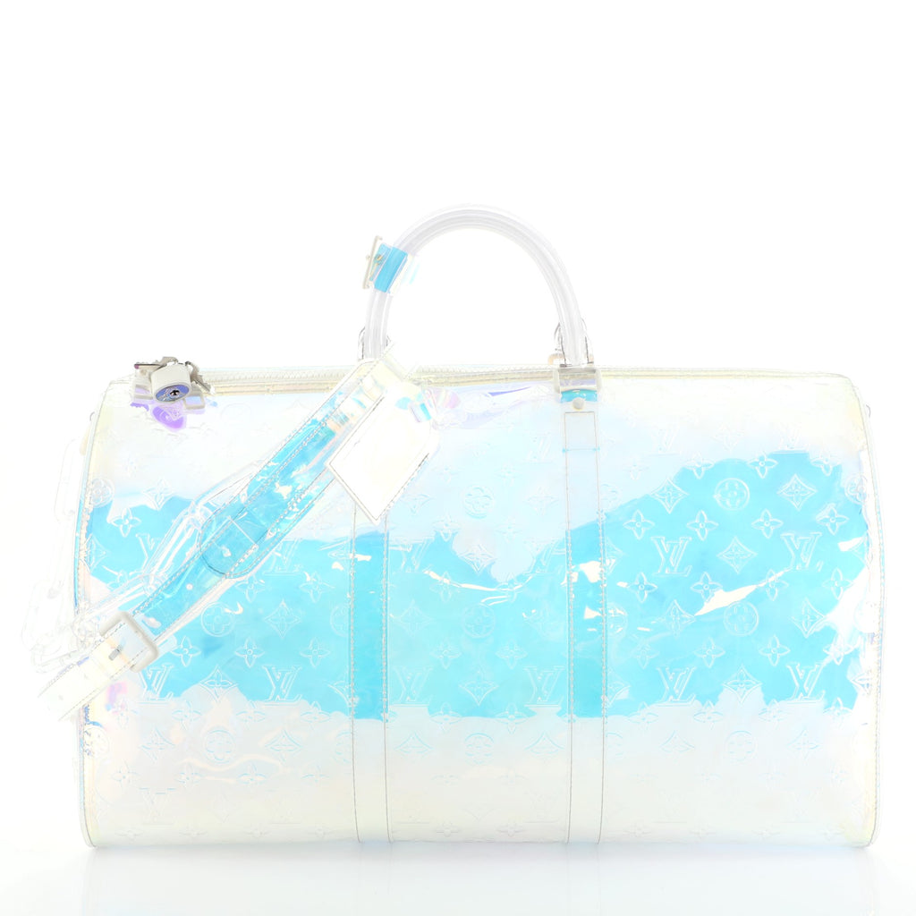 Louis Vuitton Keepall Bandouliere Bag Limited Edition Monogram Prism PVC 50 Clear