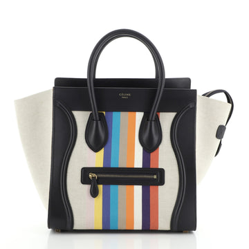 Celine Luggage Bag Canvas and Leather Mini