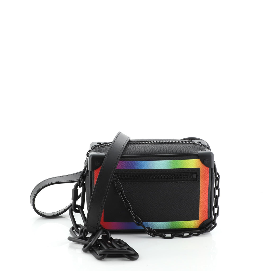 Louis Vuitton Soft Trunk Bag Rainbow Taiga Leather Black 5344077