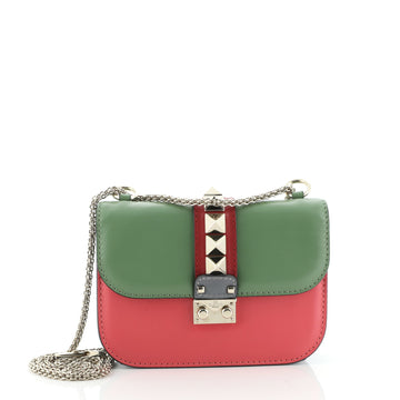 Valentino Glam Lock Shoulder Bag Leather Mini