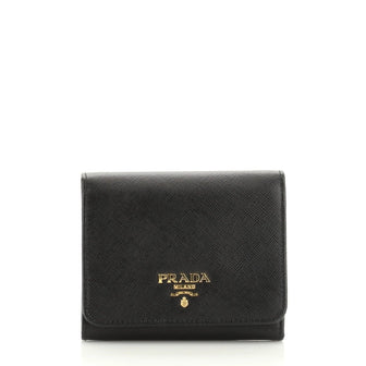 Prada Trifold Compact Wallet Saffiano Leather