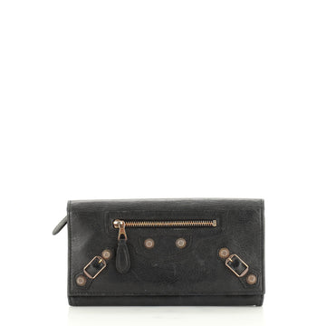 Balenciaga Giant Studs Continental Wallet with Strap Leather