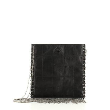 Chanel Vintage Square Stitch Chain Fringe Crossbody Bag Quilted Lambskin