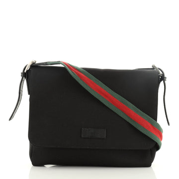 Gucci Web Strap Messenger Bag Techno Canvas Medium
