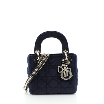 Christian Dior Lady Dior Bag Cannage Quilt Velvet Mini