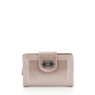 Chanel Compact Boy Wallet Glazed Iridescent Calfskin