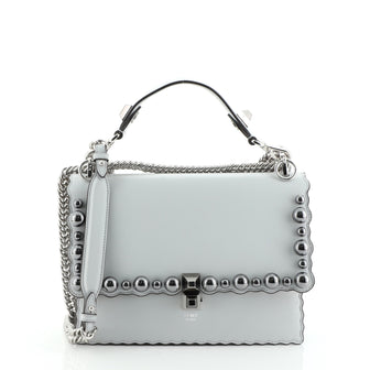 Fendi Kan I Bag Pearl Embellished Leather Medium