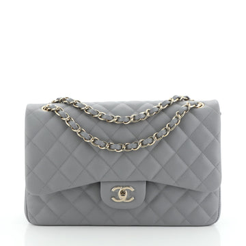 Chanel Classic Double Flap Bag Quilted Caviar Jumbo