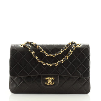 Chanel Vintage Classic Double Flap Bag Quilted Lambskin Medium