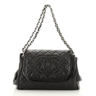 Chanel Timeless Accordion Flap Bag Quilted Caviar