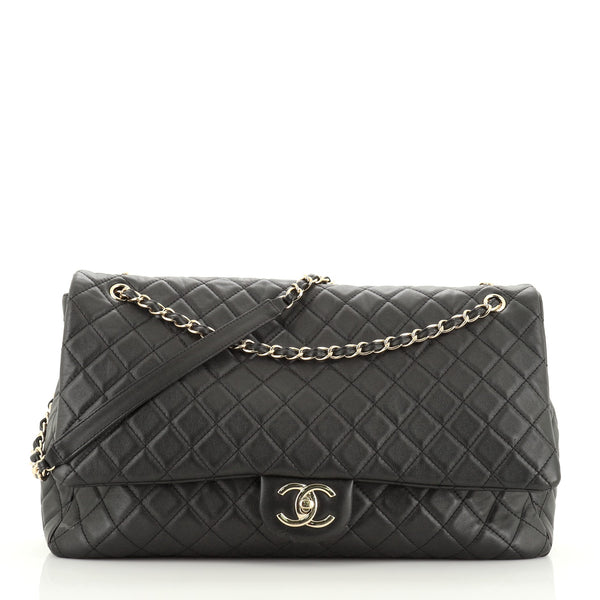 Chanel XXL Travel Flap Bag Quilted Calfskin Large Black 536271